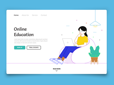 Online Education design illustraion ui ux website