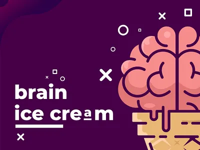 brain ice cream animation branding design design fruit flat fruit icon illustration ui vector
