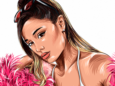 Ariana Grande Digital Portrait adobe draw ariana grande art design digital digital art draw drawing illustration portrait vector