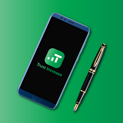 Free app logo design - Trust Increase t letter logo app blue brand branding business card company logo design free green icon identity illustration insurance lettering logo logo design minimal