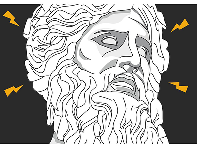 Zeus illustration lineart vector