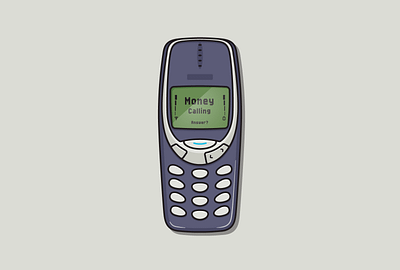 Trap Phone flat desig freelance design illustration money phone nokia 3310 trap phone vector artwork