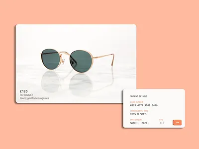credit card mock deep orange app challenge daily 100 flat minimal typography ui