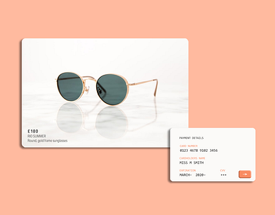credit card mock deep orange app challenge daily 100 flat minimal typography ui