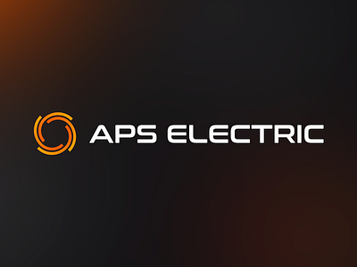 APS ELECTRIC logo brand branding company electric flat icon identity illustration logo logo design mark orange vector visiting cards