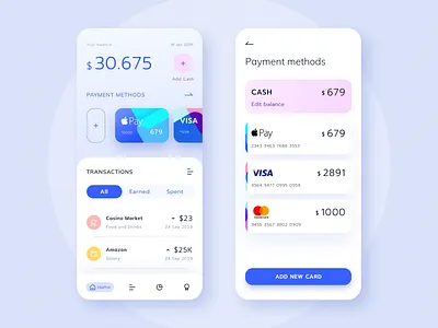 Banking App blue card clean concept credit card flat light minimal mobile app mobile app design money statistics ui uiux ux vector wallet web web design web interface