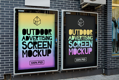 Free Outdoor Advertising Screen Mock-Ups 3 advertisement free freebie mock up mockup outdoor panel poster screen street