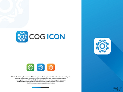 "COG ICON" logo design app blue color branding c letter circle circle logo cog design favicon graphic design icon logo logo design setting typography vector