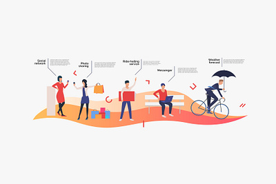 human activity design digital illustration illustrator