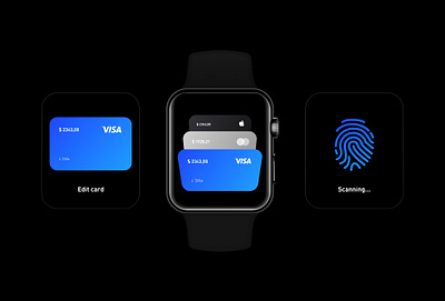 Payment concept on your watch app balance clean design interface iwatch simple simplicity ui ux