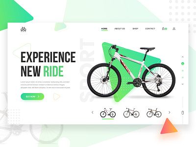 Bicycle Store - Web Header app bicycle shop cart colorful design dribbble ecommerce gradiant gradient landingpage minimal motion online store product design shop ui ux web website websites