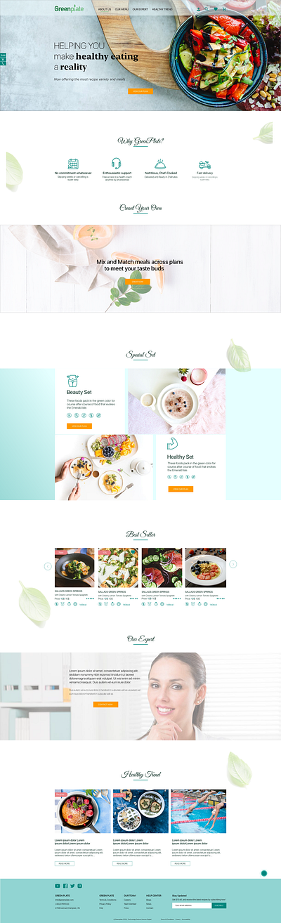 Homepage for eat clean website homepage design webdesign