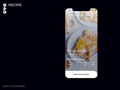 Daily UI Challenge - 040 - Recipe adobe xd dailyui recipe uidesign uxdesign