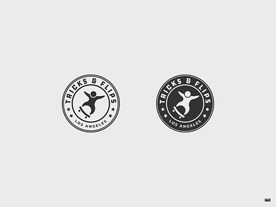 Tricks & Flips badge branding dailylogochallenge design logo logo design logocore los angeles merch round skateboard skateboarder skateboarding skater skateshop skating sticker vector