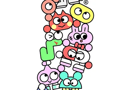 complete family! apparel character clean clothing color cute fashion illustration kikillo streetwear