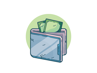 Modern Wallet adobe art cartoon clean color creative designer dribbble flat flat design graphic graphic design illustration minimal modern money procreate shot simple wallet
