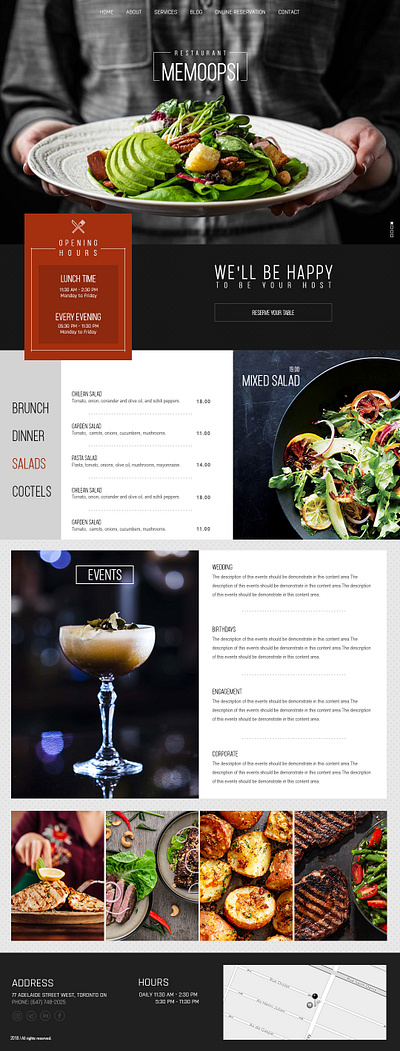 Memoopsi restaurant web design design restaurant ui ux webdesign