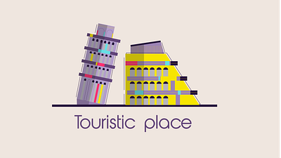 Touristic Places beza tower design illustration motion graphics motiongraphics roma vector