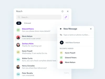 DecaReach Chrome Extension app chrome chrome extension graphik pro graphik pro india messaging minimal recruiting text user experience user interface webapps