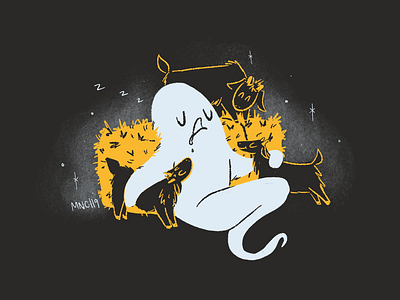 24 | Kidnap aughost design ghost goats illustration kidnap mid century nap retro vintage