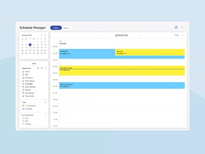 Dashboard | Calendar UI - Daily View app ui calendar clean concept dashboad flat design minimalist platform schedule scheduling stats timeline ui ux web design