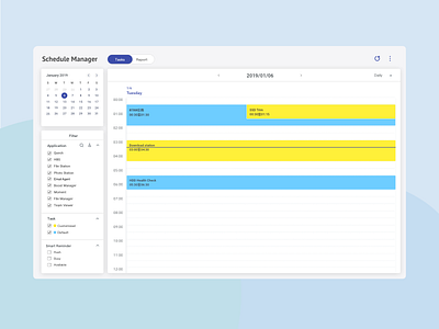 Dashboard | Calendar UI - Daily View app ui calendar clean concept dashboad flat design minimalist platform schedule scheduling stats timeline ui ux web design