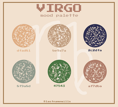 virgo mood palette art direction astrology branding colors design gimp illustration palette