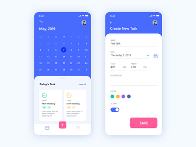 Task App Design apps apps design blue clean dashboard design flat minimal task app task manager ui ux