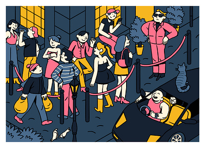 Nightclub alcohol art camille ferrari club colors design editorial art graphic illustration illustrator nightclub party weekend