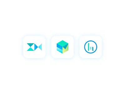Portfolio logo options 3d branding design favicon gradient graphic initial logo portfolio vector