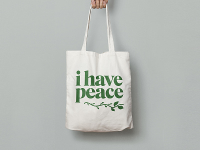 i have peace 🌱 christianity green illustration merch music plant tote typography vector