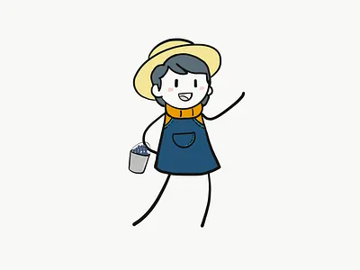 Berry Picking berry blueberry drawing