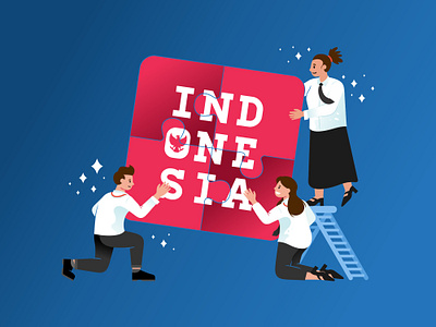 Persatuan Indonesia 2d branding flat illustration indonesia minimal persatuan indonesia uiux unity vector