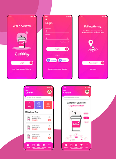 Drink App Design ui ux design