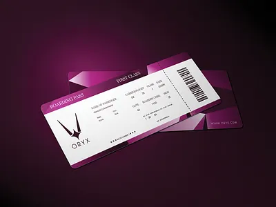Oryx -flight ticket brand design brandidentity branding logo logo designer logodesign luxurious luxury luxury brand visual design visual identity