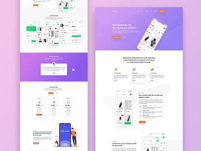 Apps Landing Page V3 branding clean concept creative creative design design easy fresh landing page minimal photoshop trend 2019 trendy ui design ux design web template