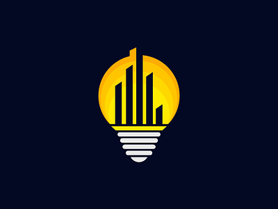 Random Illustration of City Light app branding building bulb city design design agency flat icon identity design illustration illustration art illustrations illustrator infra structure light logo property symbol symbol icon