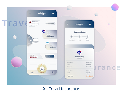 Travel Insurance flight gradient icecream insurance insurance app planet travel travel app ui design ui ux user experience user interface