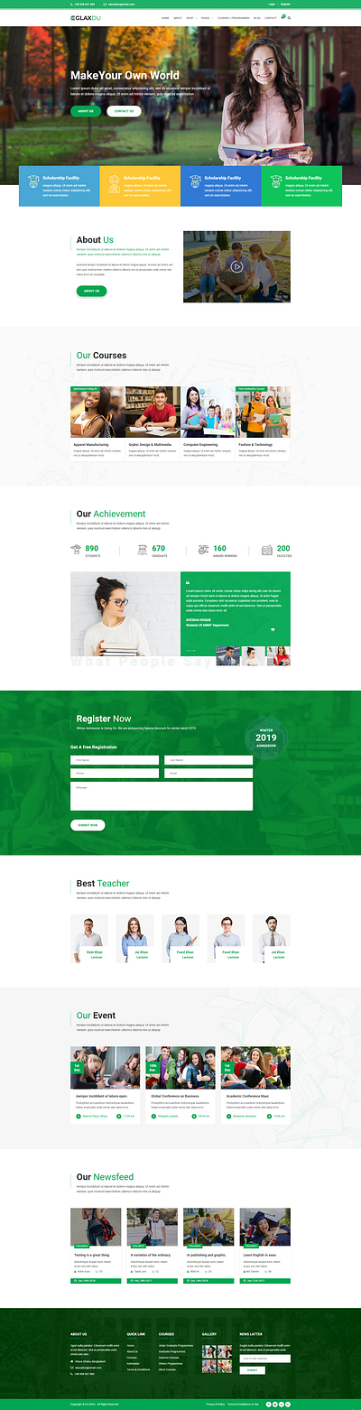 Glaxdu Education HTML Template bootstrap educate education education center education course education html education kids educational html5 educational institute institute kindergarten online education responsive school html training university html