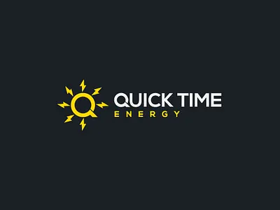 Logo design branding design energy energy logo flat illustrator logo quick quick time simple solar solar logo sun time typography