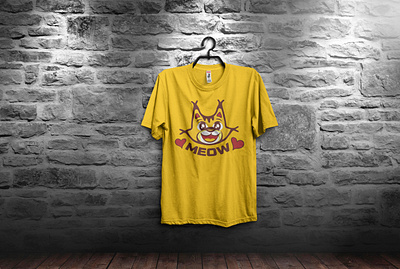Meow T-Shirt Design cat cat tshirt cat tshirts colourfull tshirt design flat illustration meow meow tshirt t shirt t shirt design tshirt tshirtdesign tshirts