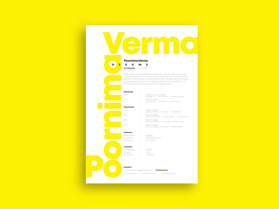 Resume template design abstract adobe adobe illustrator artwork branding design designer flat graphic graphics illustrator ipad pro minimal print pro create resume resume design typography vector yellow