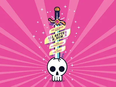 Skull and Sword Illustration gig poster illustration skull sword