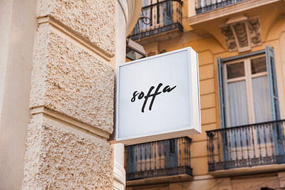 Soffa - Logo for Sofa Online Store adobe illustrator adobe photoshop black branding bright design identity logo logo design minimalist design minimalist logo mock up mockup mockup psd online store sketch store storefront typography website