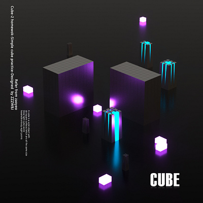 Cube方形C4D三维练习2 c4d 三维 方形 视觉