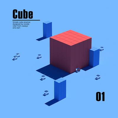 Cube方形C4D三维练习1 c4d concept oc 三维 方形