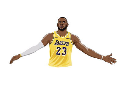 LeBron James american art basket ball basketball portrait vector illustration