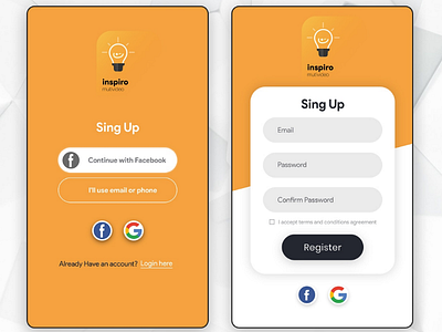 Inspiro login appdesign design iosapps iosdesign iphonex mobileapp ui uidesign uigradient userexperience userinterface userinterfacedesign ux uxdesign uxdesigner