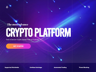 Crypto Exchange banner bitcoin blockchain creative crypto currency crypto exchange flat ui free psd illustration landing landing page landing page design minimal typography ui ui design