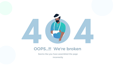 404 Error for Doctor Appointment Booking 404 book app doctor doctor error error oops page broken page error page not found patient patients